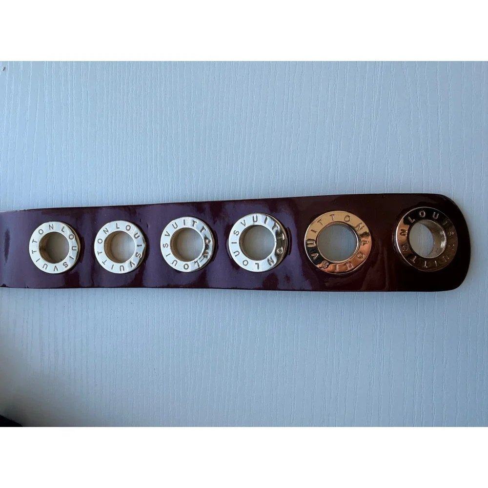 Louis Vuitton Wide Resin Logo Belt‎ Size 85 Made in France
